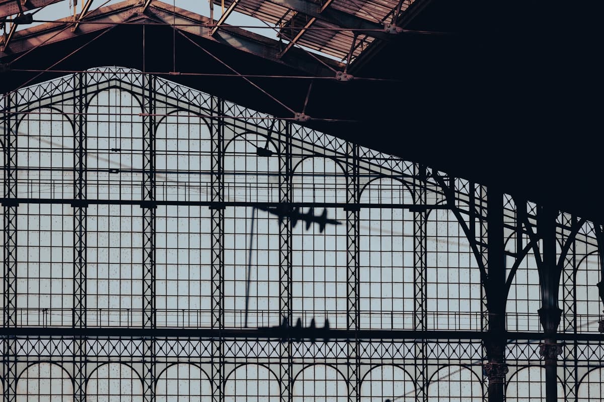 Gare du Nord train station arches in Paris